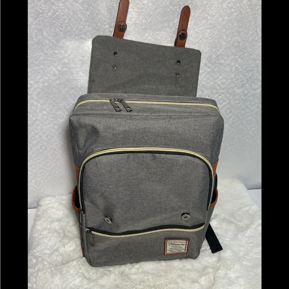 Mencio TRENDS Laptop Gray Backpack With USB Charging Connector